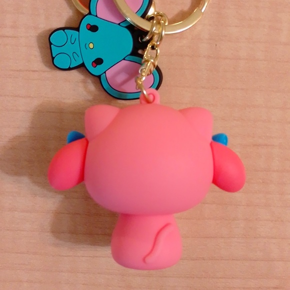 🆕 Sanrio My Melody Bear Suit Figurine Keychain Bag Clip - Picture 7 of 10